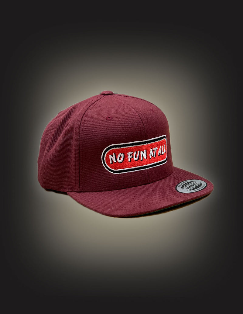 NO FUN AT ALL - "Classic Logo" Snapback MAROON