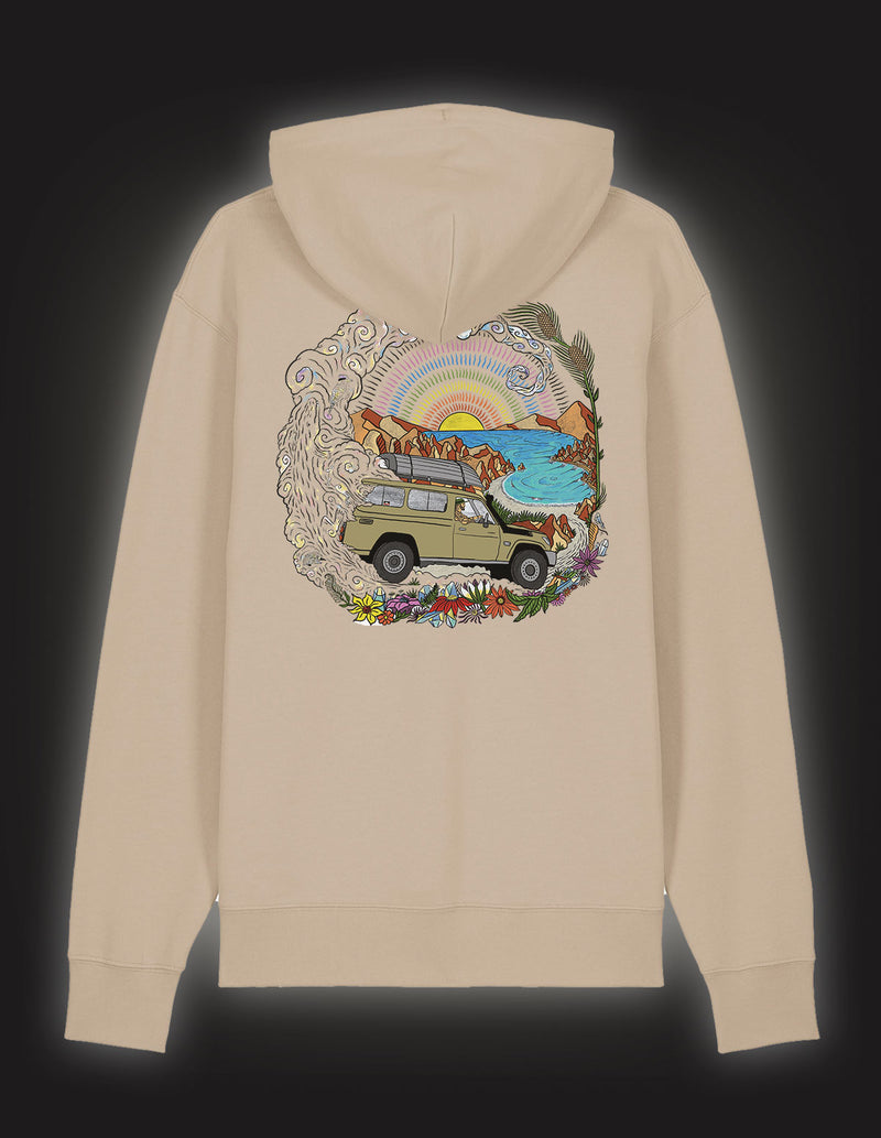 XAVIER RUDD "Road Trippin" Hooded Sweatshirt NATURAL WHITE