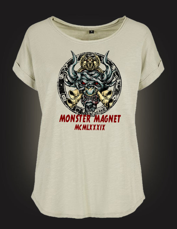 MONSTER MAGNET "Bullgonaut 1989" Girls-Shirt LIGHT-OLIVE