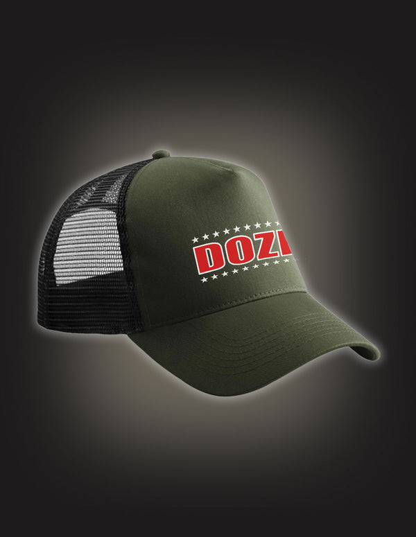 DOZER "Star Logo" Trucker Hat OLIVE/BLACK