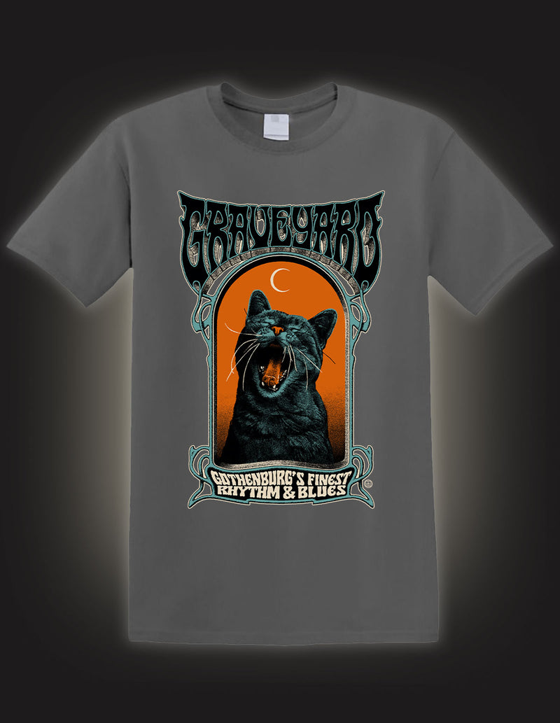 GRAVEYARD "Cat" T-Shirt ANTHRACITE