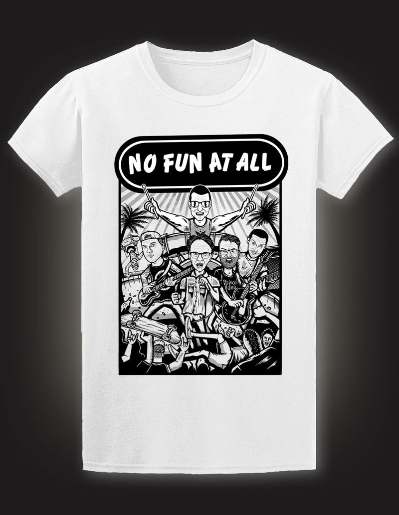 NO FUN AT ALL "rebirth of the skatepunk pride" T-Shirt WHITE