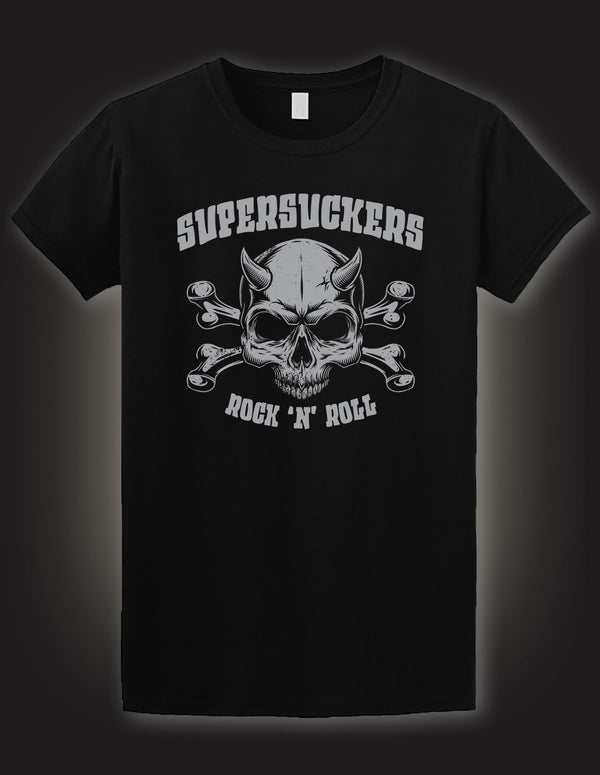 SUPERSUCKERS "Silver Skull" T-Shirt BLACK
