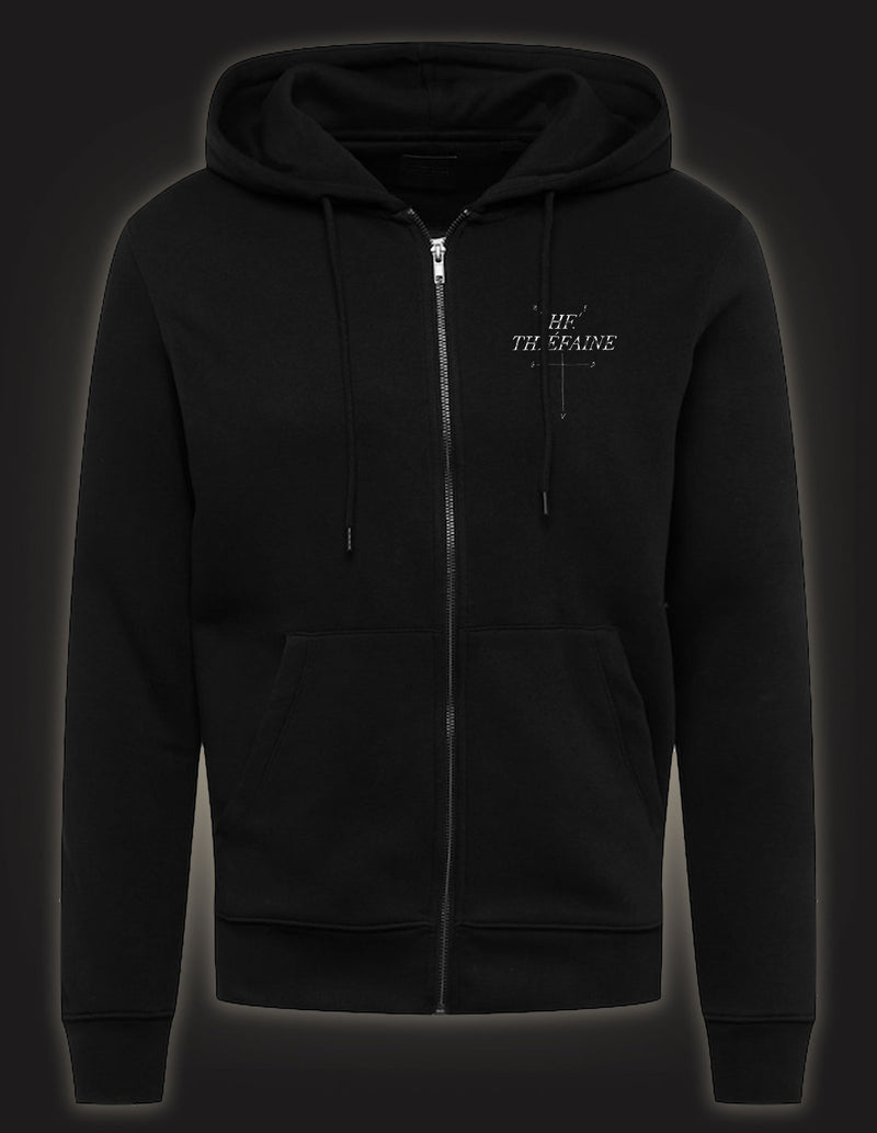 THIEFAINE "Signe Corbeau" Zip Hooded Sweatshirt BLACK